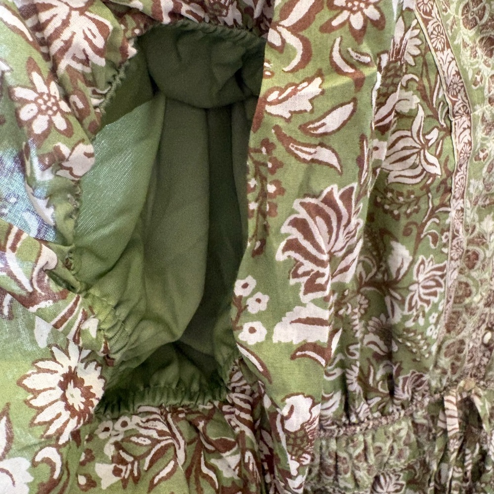 Léa Green Floral Print Cotton Tiered Maxi Dress, NWT - Picture 6 of 9